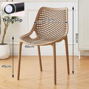 Dining Chairs Plastic Rattan Chair with Backrest Nordic Outdoor Chair Outdoor Patio Waterproof Chair For Camping