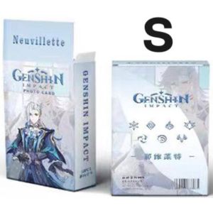 50PcsPack Game   Card Focalors Furina Wriothesley Neuvillette Charlotte KazuhaZhongli Keqing Yae Miko Nahida Double Sided Printing Card LOMO Anime Cards