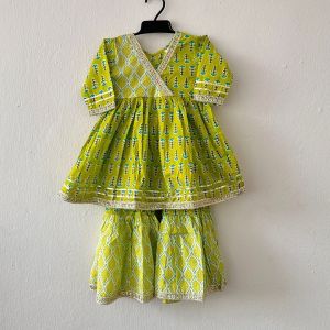 Light green girls sharara set-Readystock in SG-Girls ethnic wear