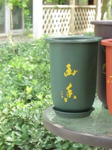 LZD New Imitation Purple Sand Orchid Pots Thickened and Heightened Printed Imitation Pottery Clivia Frosted Flower Pot Direct Sales