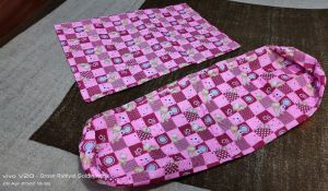 Urung Guling dan Bantal 1 Set Dibobrokkan untuk Diisi Kapuk Dacron Karakter Teddy Bear Bahan Katun Halus Tebal Kualitas No.1