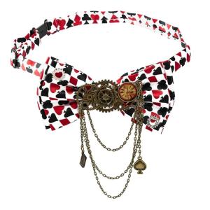 Novelty Gear Chain BowTie Polyester Easy Snap On For Halloween And Cosplay