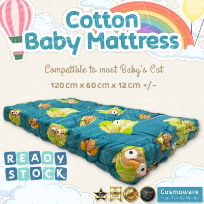 Tilam Bayi Kekabu | 120cm x 60cm x 12cm (2 x 4) / Baby Mattress Cotton ( 120cm x 60cm x 12cm) [READY STOCK]