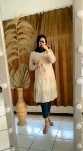 Tunik Ceruty Rompi Scuba Serut by Ayura