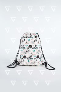 BAYAR DI TEMPAT Tas Gymsack  Tas Serut Motif Keren Kanvas Kekinian Untuk Pria Dan Wanita Kualitas Premium - Motif KUCING MEOW