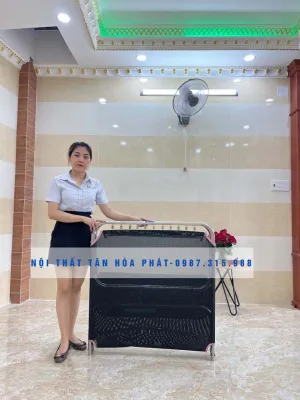Giường bố xếp mặt lưới khung inox cỡ đại D190cm x R90 cm x C35cm(màu ngẫu nhiên) THP