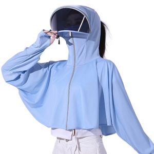 Solid Color UV-proof Coat Daily Casual Sunscreen Top Wearing Ice Silk Cool Summer Cycling Anti-Ultraviolet Clothing