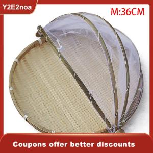 【Y2E2noa】 Food Net Cover Storage Basket Hand-Woven Tent Basket Tray Fruit Vegetable Bread Basket Simple Atmosphere Picnic Mesh Basket