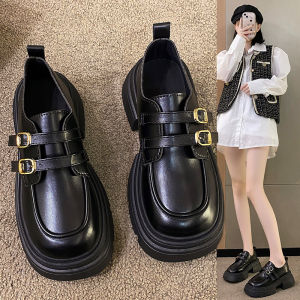 Pretty Girls Shoes รองเท้าสตรี สลิปออน รองเท้าแพลตฟอร์ม รองเท้าแมรี่เจน รองเท้าหนังส้นหนา รองเท้าสตรี ทันสมัยที่สุด ไม่กัด ทนทาน ดูดี สีแสง สีเทา