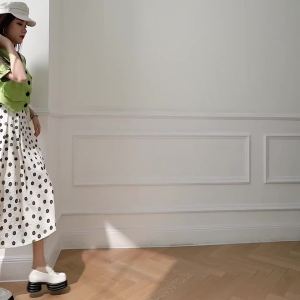 Ammin thời trang phong cách Hàn Quốc Dây Khóa kéo ẩn eo cao nhẹ nhàng in Hoa Váy phụ nữ 2024 mùa xuân/Mùa Hè r Kết cấu cảm giác A-line che hông Giữa Thanh Lịch Chân Váy Ngắn