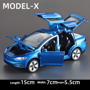 【WJ】1:32 Simulation Tesla modelX alloy car model door opening acousto-optic childrens toys