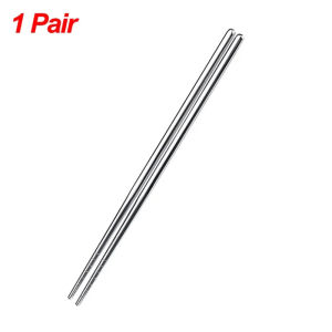 5Pairs Stainless Steel Chopsticks Reusable Non-slip Chinese Chopsticks Sushi Chopsticks Restaurant Household Tableware Cutlery Sets