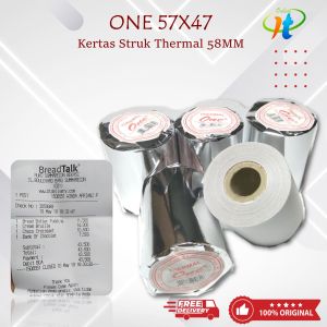 10 Roll Kertas Struk Thermal Paper ONE 57x47 58x48 57x48 58x47 Struk Paper Roll Printer Bluetooth