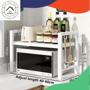 Microwave Rack Adjustable Kitchen Shelf Kitchen Countertop OrganiserRack Oven Stand Toaster Rack