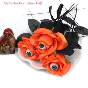 🎀Perfection Store1🎀 Flower Rose Artificial Flower With Eyeball Halloween Ghost Black Flower