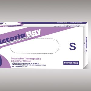 Hộp 100 chiếc găng tay Victoria TPE siêu dai không thấm nước Bao tay cao su Latex an toàn tiện lợi