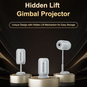 TS-6 Portable Mini Movie Projector Hidden lift Gimbal Laser Beamer Suitable For Outdoor Camping Drive-in Home Theater Android 11 1080P 4K Dual Wifi Phone Mirroring