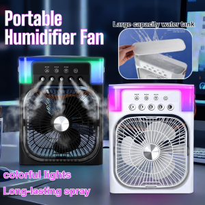 Portable Humidifier Fan Air Conditioning Cooling Fan Air Humidifier 3 In 1 With Led Light