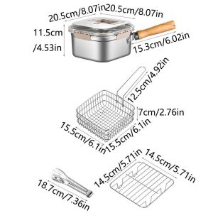 Stainless Steel Deep Fryer Pot with Clip and Wire Basket Fast Cooking & Durable Design Local Stock