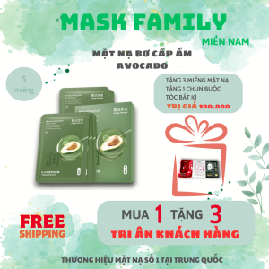 MASK FAMILY - Mặt nạ bơ cấp ẩm Avocado 28ml - (hộp)