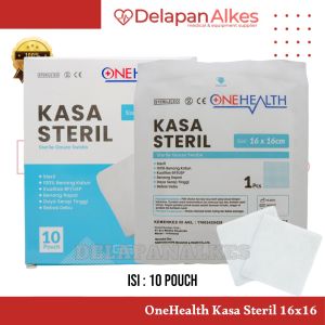 OneHealth Kasa Steril 16x16 cm isi 10 Pcs Sterile Gauze Swabs 16 x 16 KSB10 Kassa Penutup Luka