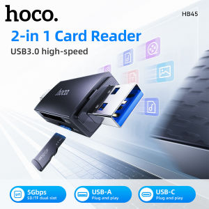 Hoco hb45 USB-A/USB-C 2-in-1 Đầu đọc thẻ SD & TF khe kép Loại-C USB3.0 5Gbps OTG bộ nhớ Bộ chuyển đổi thẻ thẻ nhớ Micro SD Bộ chuyển đổi thẻ Mini Đầu đọc thẻ thông minh đầu đọc thẻ cho máy tính xách tay điện thoại máy tính bảng