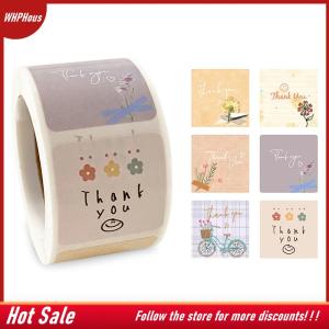 【COD】🔥🔥🔥 300Pcs Roll Cute Cartoon Floral Thank You Stickers Seal Sticker Envelope Labels