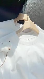 Lengan Pendek Kapas Wanita Musim Panas T Wanita Baju 2024 Bahagian Dalam Putih Baru dengan Bahagian Atas Lengan Tengah Longgar Versi Korea ins Air Pasang