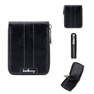 Baellerry Dompet Uang Resleting RFID D5105 Bahan Sintetis Kilat Lilin Lembut