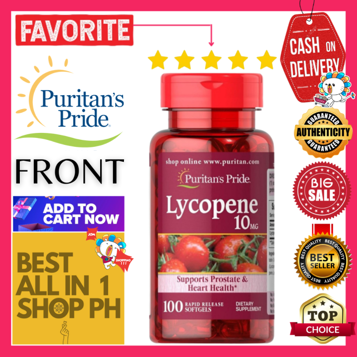 Puritan's Pride Lycopene 10mg, 100 Rapid Release Softgels Supports