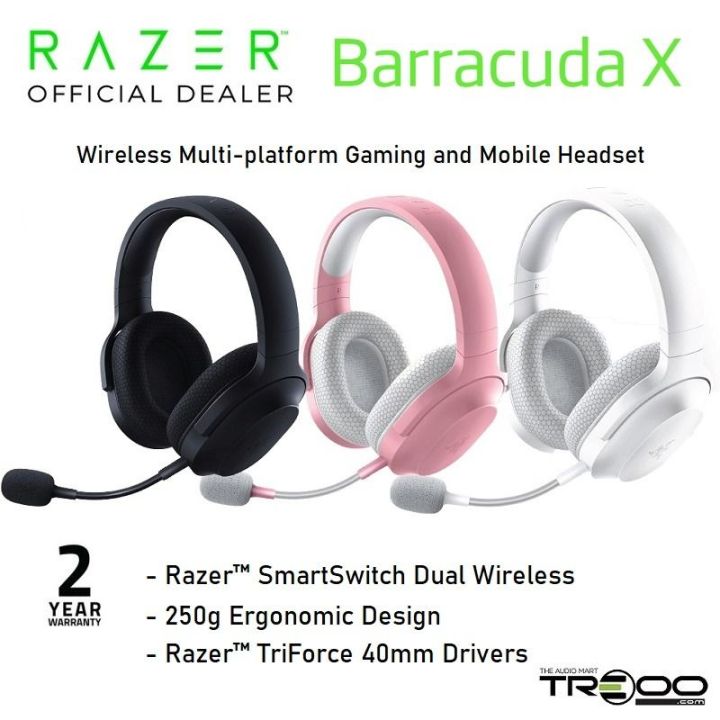 Razer Barracuda X (2022) Wired/Wireless Bluetooth+2.4GHz Over-Ear Gaming Headset with Microphone
