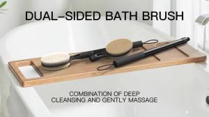 Gobiteli Back Scrubber with Soft and Stiff Bristles 17-25 Long Handle Dual-Sided Shower Brush for Body for Deep Cleaning