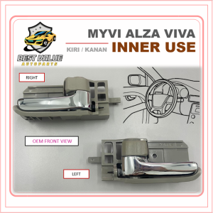 PERODUA MYVI ALZA VIVA DOOR INNER HANDLE PEMBUKA PINTU DALAM BUKA DALAM KERETA OPENER HOLDER BROWN KIRI KANAN OEM1128