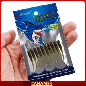 Miễn phí vận chuyển✨ 10 chiếc Mồi mềm câu cá 35mm 0.3g Mồi mềm có ren mồi mềm mini mồi giả đuôi thẳng sâu mềm
