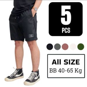 100 RIBU DAPAT 5 PCS BOARDSHORT PANTS CELANA BOARDSHORT SANTAI SIZE MXL 5 PCS DAN XXL 4 PCS Karet katun twill distro pendek pria Army short Pants Dewasa keren
