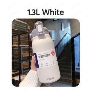 1.3L/1.7L Stainless Steel 316 Thermos Flask Vacuum Flask With Straw Termos Air Botol Water Bottle Vakum 316 不锈钢带吸管保温瓶