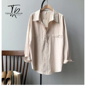 Kemeja Polos Wanita Lengan Panjang Korea Style - Kemeja Wanita Oversize Baby Corduroy Atasan Wanita