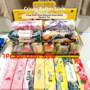 COUPLECOL Lớp phủ sáp Đồ chơi squishy hình que bơ Âm thanh giòn tan Giảm lo âu Thanh bơ giòn tan Đồ chơi giảm căng thẳng Thư giãn tay Que giảm căng thẳng cảm giác Halloween