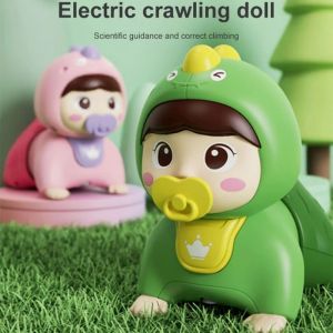 BABYBANG With Light Sound Electric Crawling Doll Cartoon Animal Early Education Crawling Practice Toys Training Interactive Toys Intelligent Crawling Kids Doll Toys Newborn Children