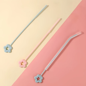 1PC Creative Flower Straw Brush Flexible and Reusable with Hanging Hole for Water Bottle Insulated Cup Straw Cleaning