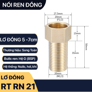Nối Ren Trong Ren Ngoài Đồng Thau Lơ Đồng Phi 21 Dài 5 7cm
