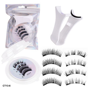SUNYWILL 8pcs/Box Magnetic Eyelashes With Clip 2 Pairs Reusable Natural False Eyelashes No Glue Safety 3D False Eyelash For Makeup