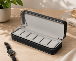 Travel-Friendly Watch Organizer Case Display Holder with Soft Interior SBH13/SBH14