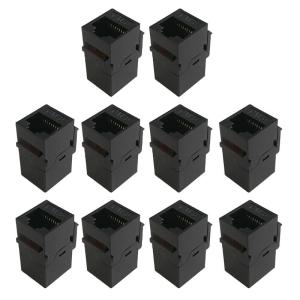 10Pack CAT6 CAT5E RJ45 Inline Coupler Type Keystone RJ45 Connectors Straight Through Keystone Modules Adapter Couplers