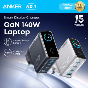 Anker 140W USB-C Fast Charger Laptop Charger 4-Port Multi-Device Fast Charging Advanced GaN Power Adapter foldable charger Intuitive Touch Controls A2697 B2697