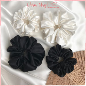 Scrunchies dây chun buộc tóc lụa óng to phồng đẹp dây cột tóc lụa cao cấp óng mượt dày dặn