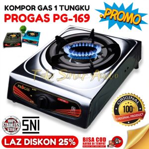 Kompor Gas 1 Tungku Murah Progas PG-169 / Kompor Satu Tungku / Kompor Murah Promo / Kompor Gas Original / Kompor Asli Bergaransi - TOKO SINAR AUDIO