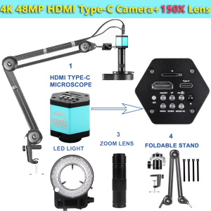 【Philippines spot】YIZHAN 4K UHD Digital Microscope For Electronics USB HDMI Digital Microscope Camera With Sony imx415 Senor Software Recording