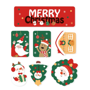 GYYT Soft Christmas Fridge  Santa Reindeer Soft ic Sticker Decal Cute Sock Refrigerator Decor Home Accent