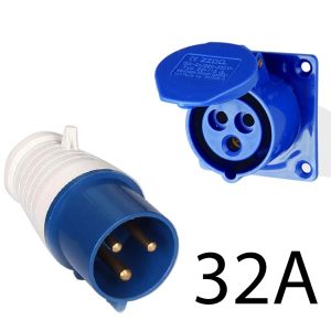 IP44 Waterproof 3-Core 16A/32A Industrial Plug Socket Set CEE Industrial Electricals
